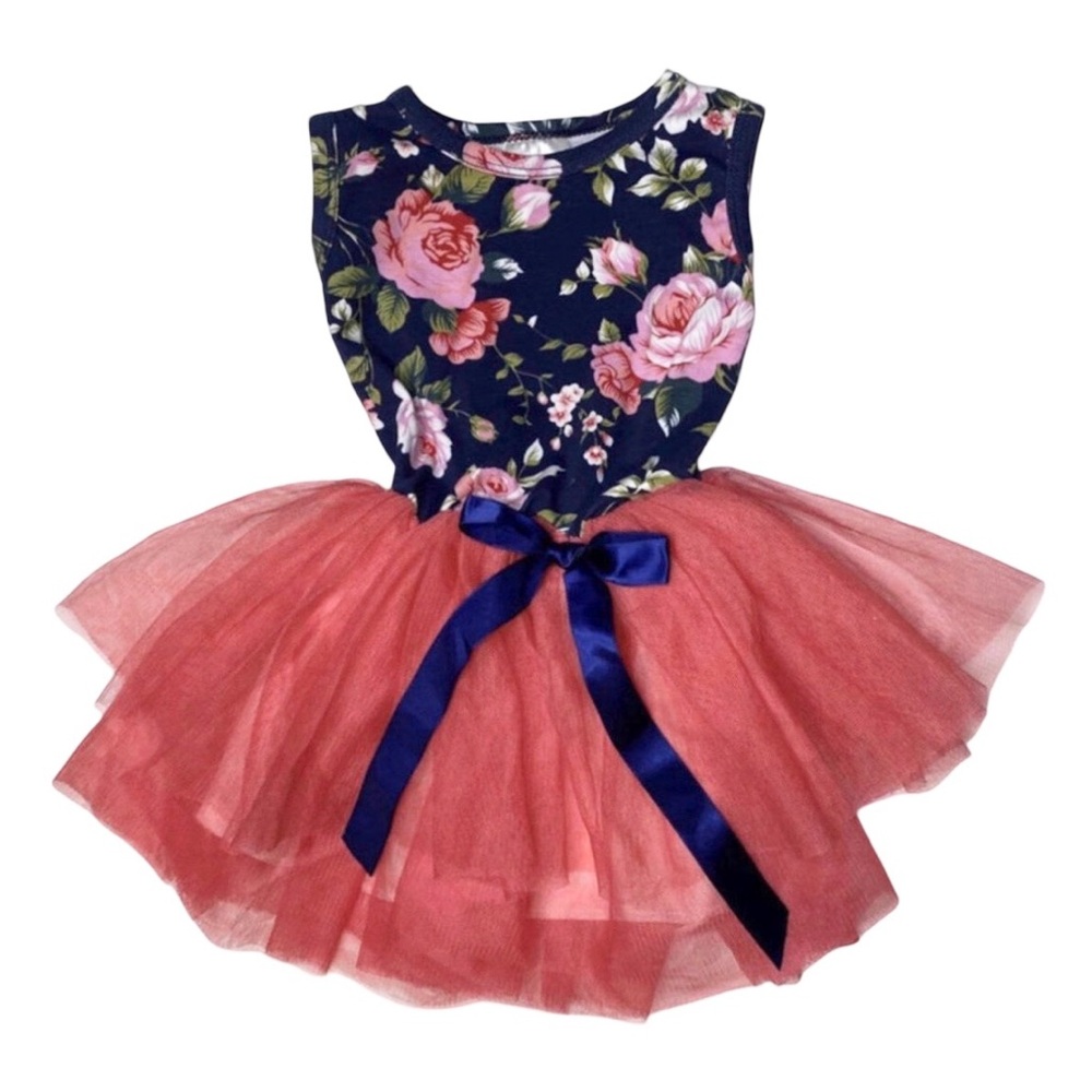 Boutique Floral Tulle Skirted Dress